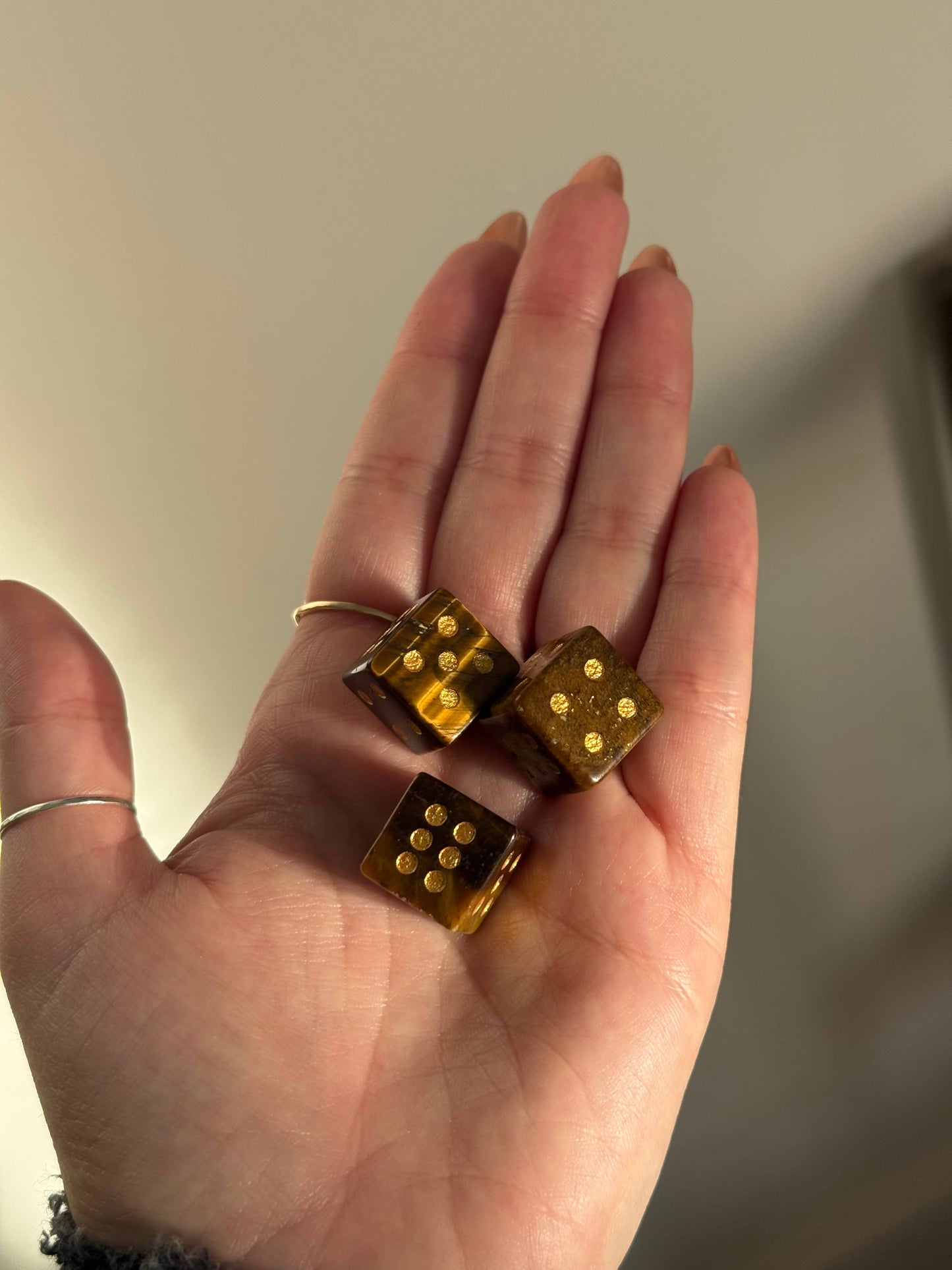 Tiger’s Eye Crystal Carved Dice
