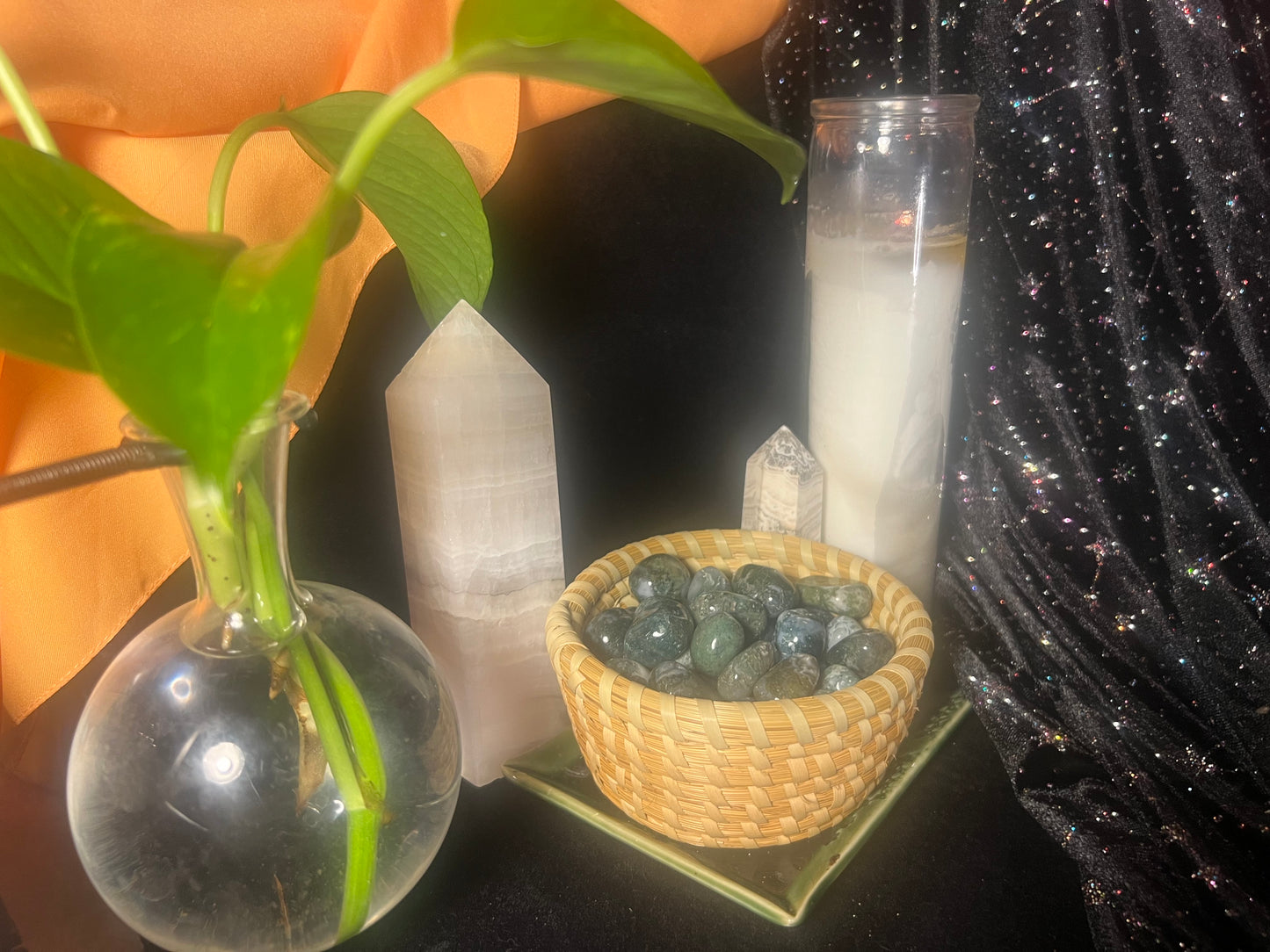 Tumbled Green Moss Agate