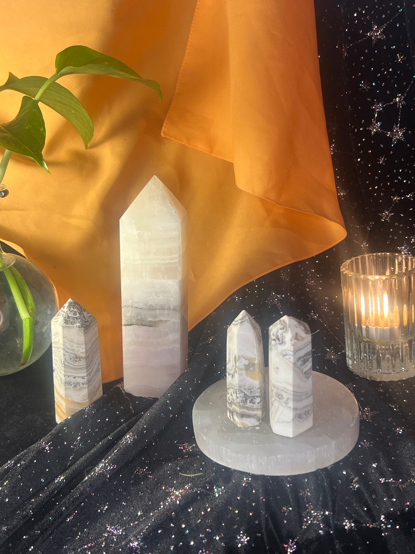 Orange Dendritic Calcite Towers