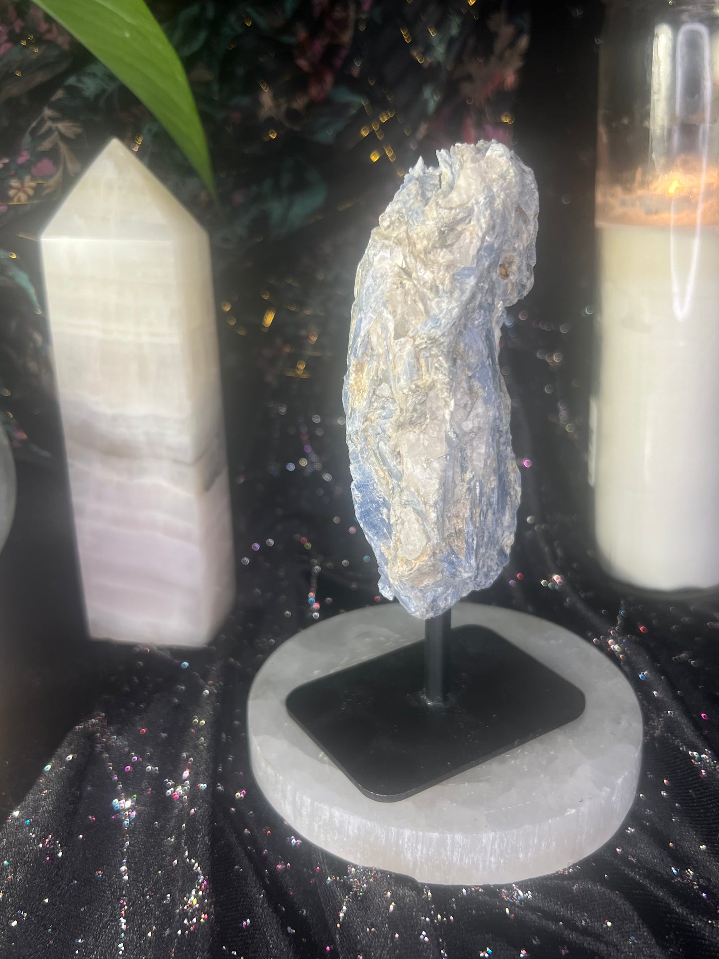 Blue Kyanite Crystal on Metal Stand B