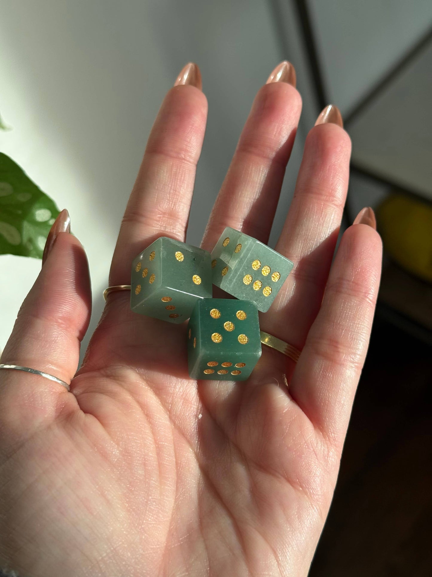 Green Aventurine Crystal Carved Dice