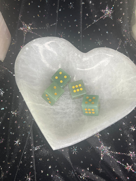 Green Aventurine Crystal Carved Dice