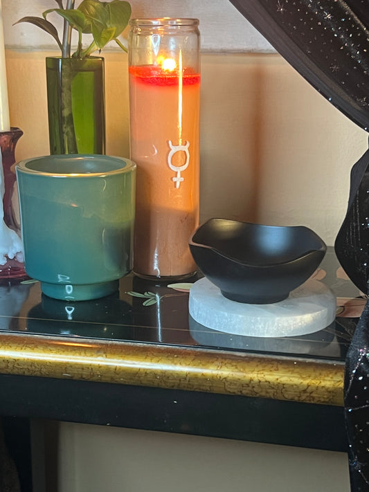 Cast Iron Incense Burner/ Offering Bowl - Round Wavy Edge