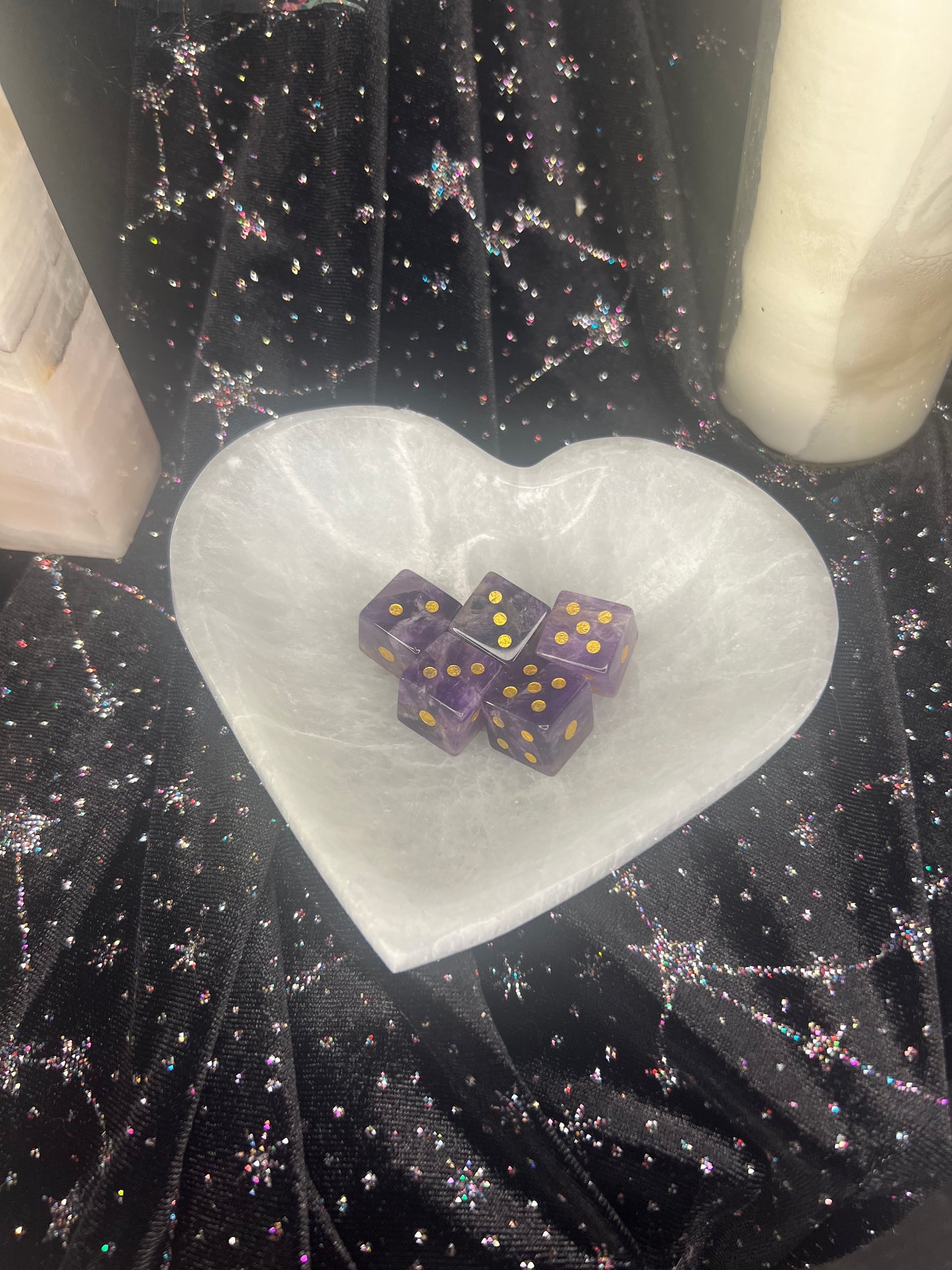 Amethyst Crystal Carved Dice