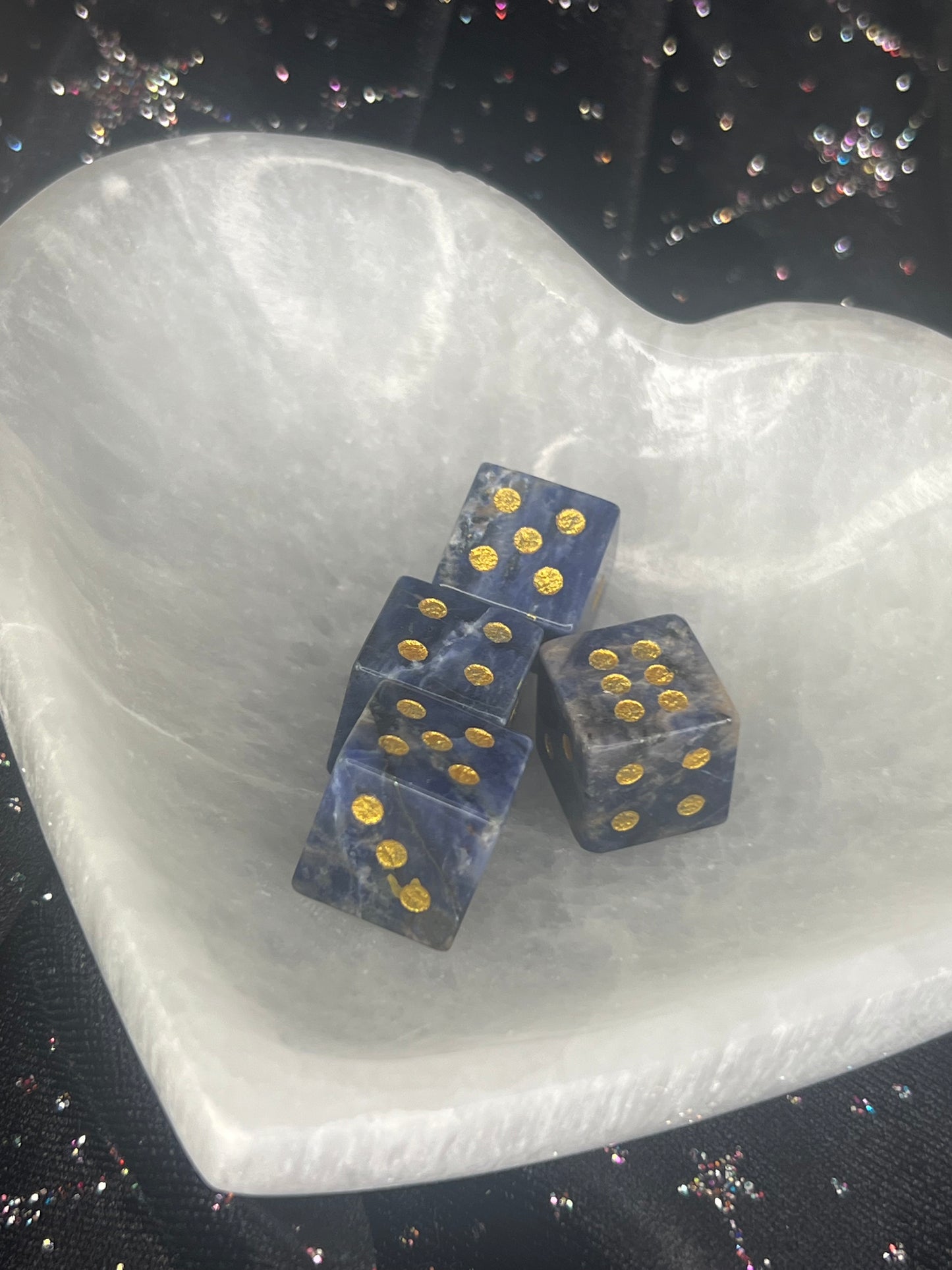 Sodalite Crystal Carved Dice