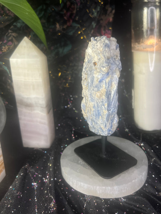 Blue Kyanite Crystal on Metal Stand B