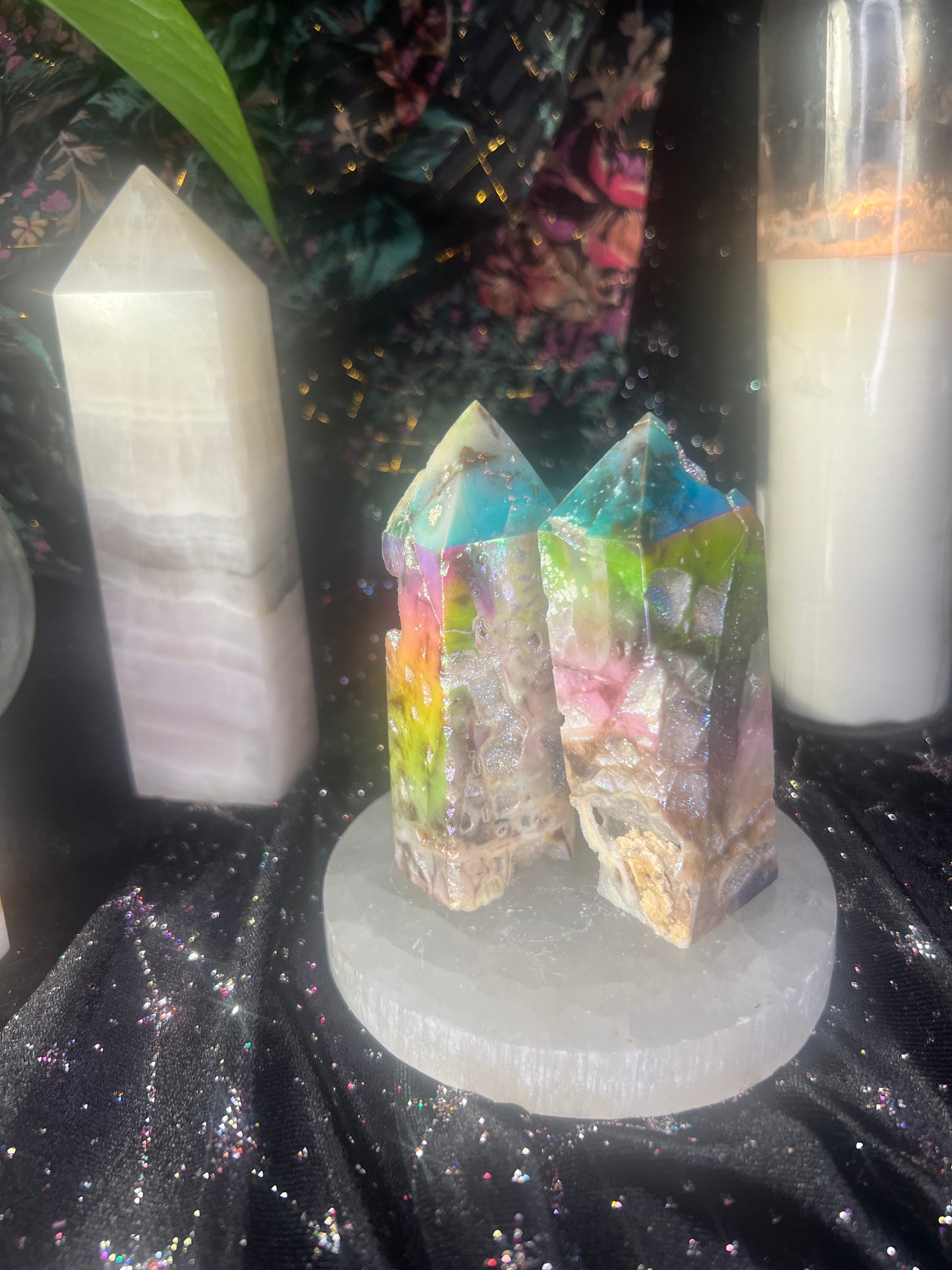 Angel Aura Drusy Sphalerite Obelisk Tower