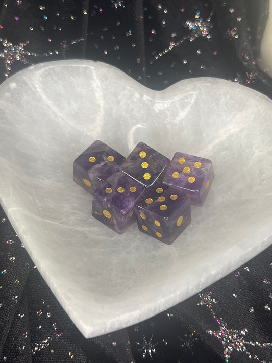 Amethyst Crystal Carved Dice