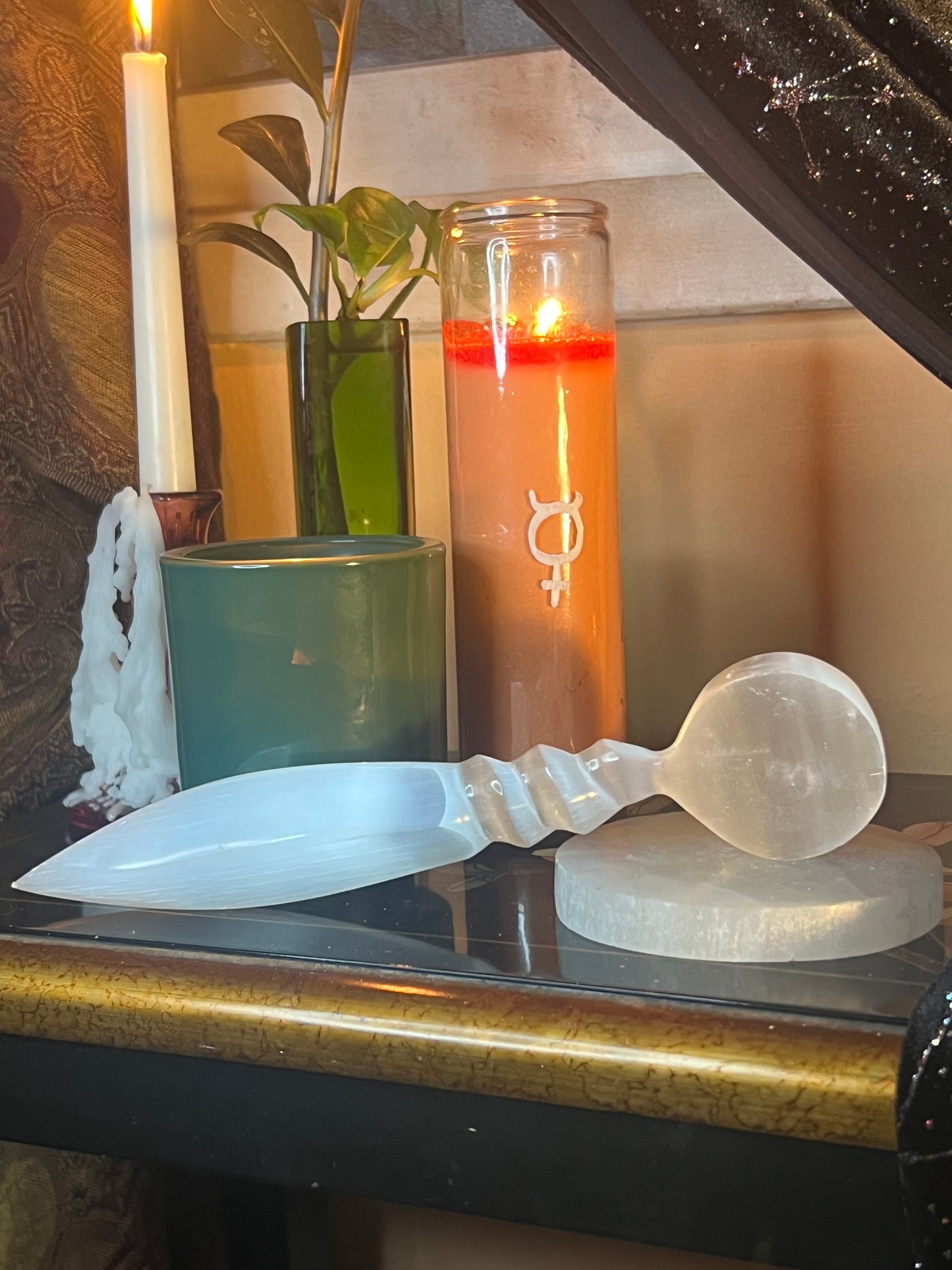 Selenite Athame Large - Pentacle (Each)