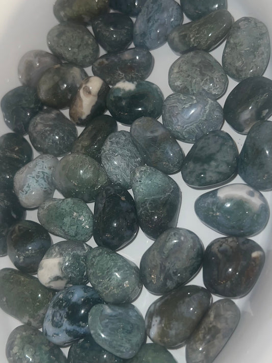 Tumbled Green Moss Agate