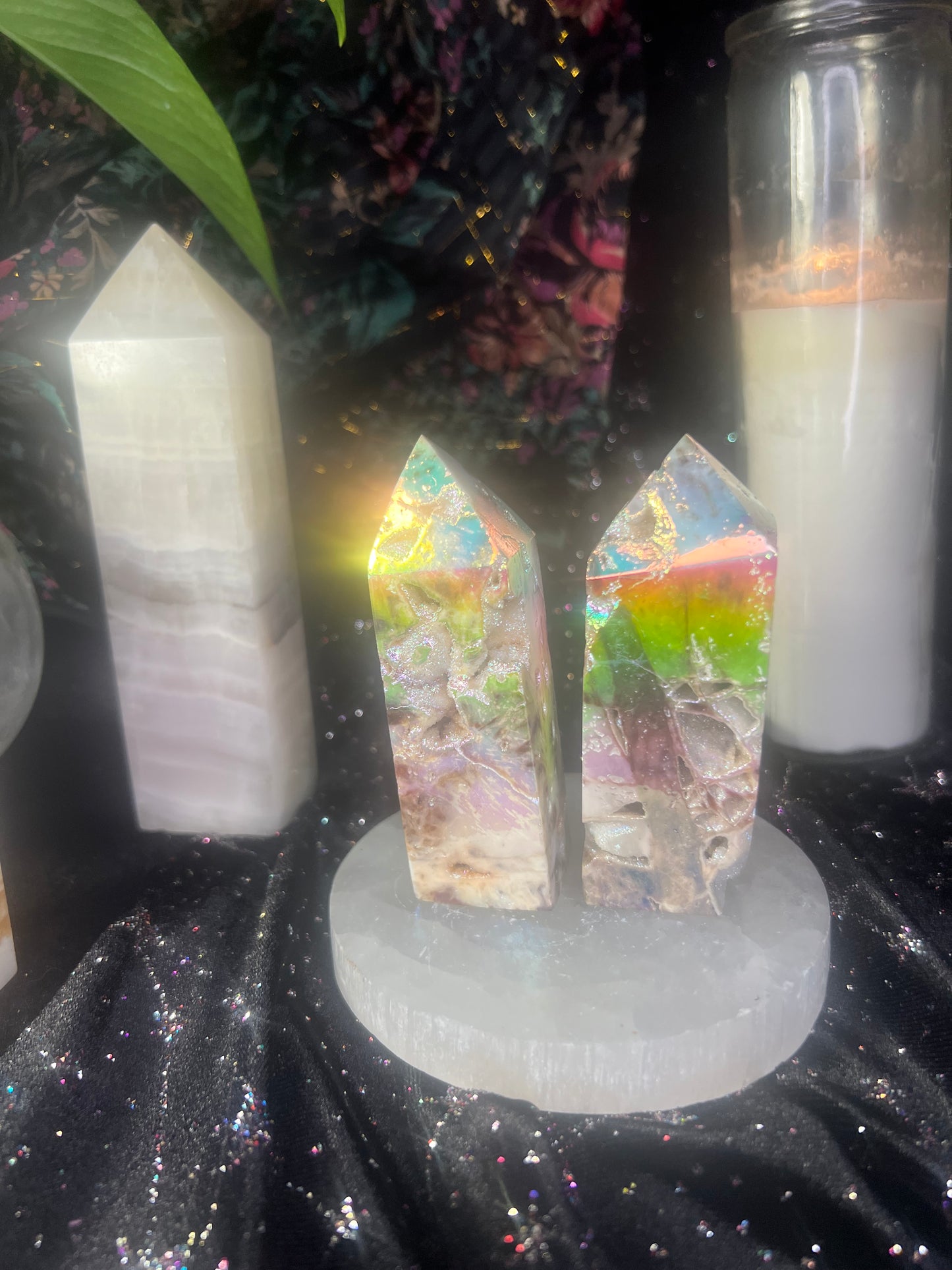 Angel Aura Drusy Sphalerite Obelisk Tower