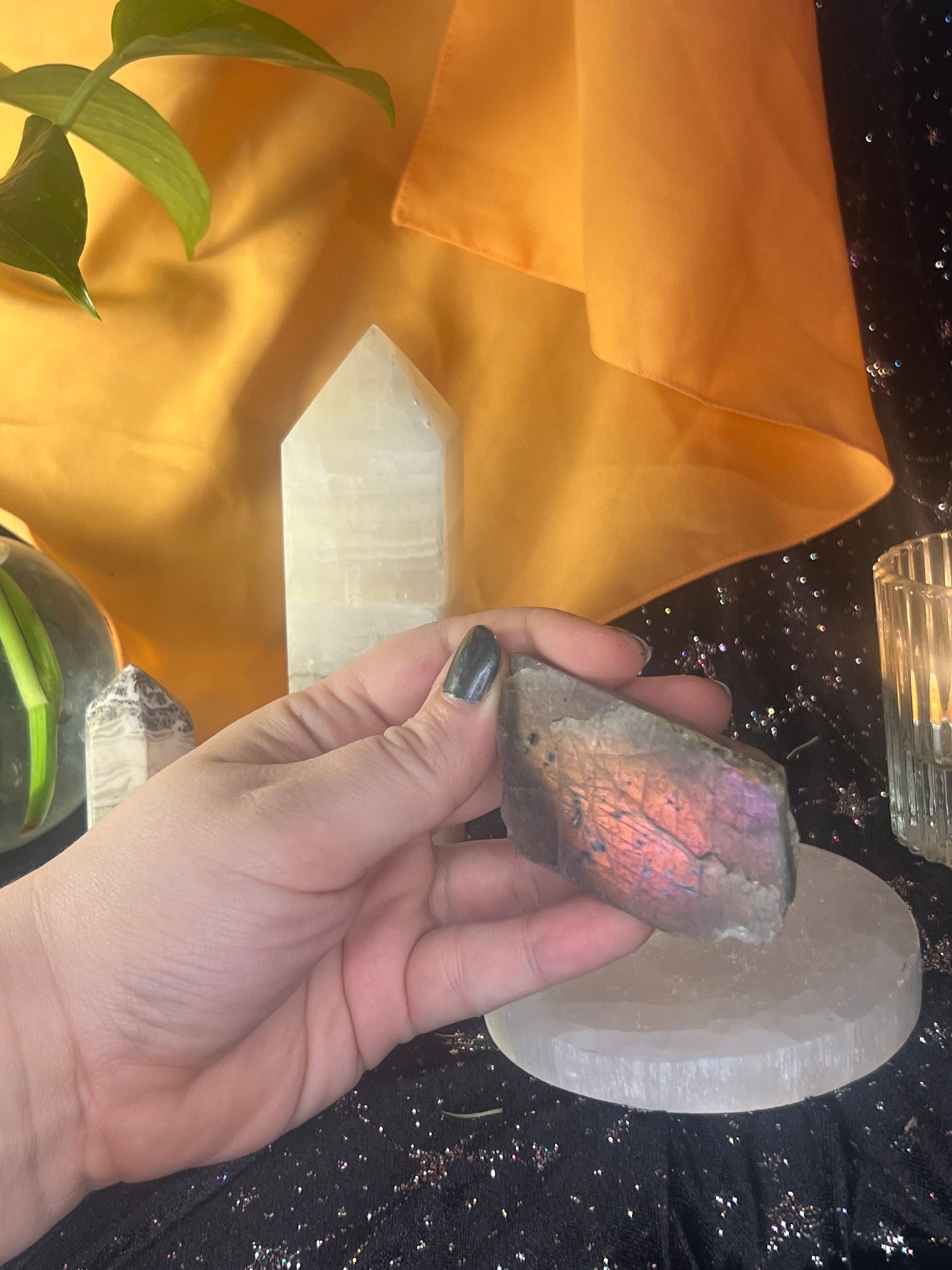Pink Labradorite Slab