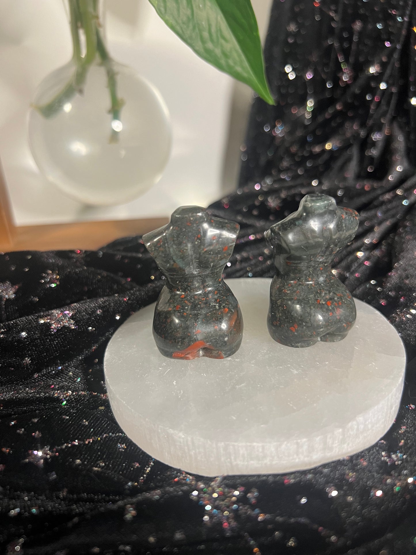 Bloodstone Goddess Figure