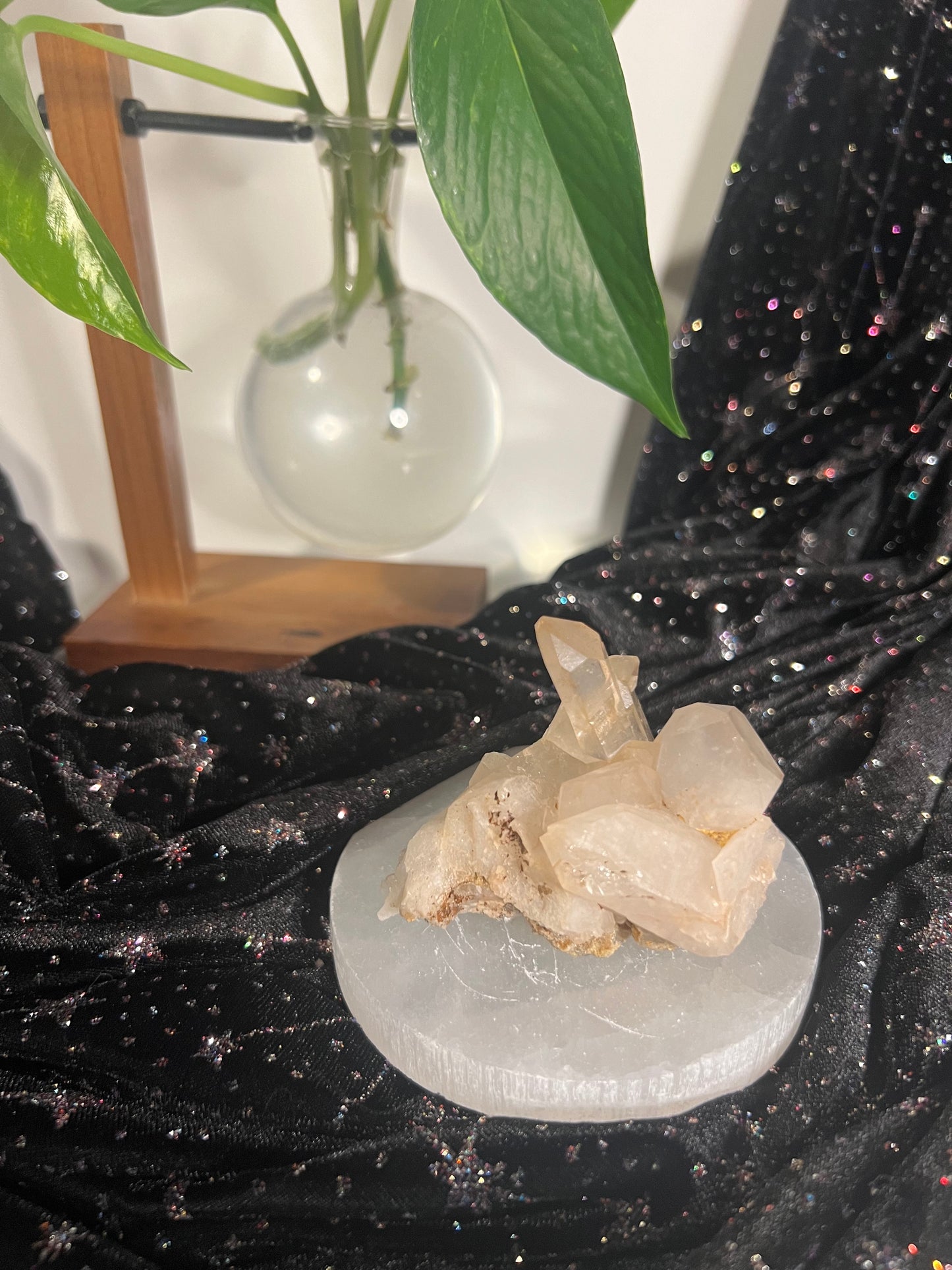 Quartz Cluster with Hematoid