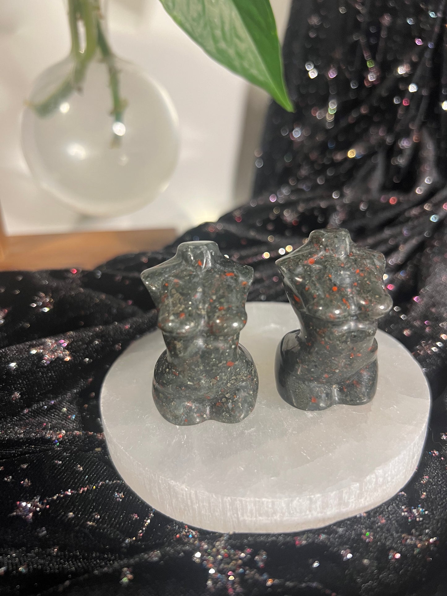 Bloodstone Goddess Figure