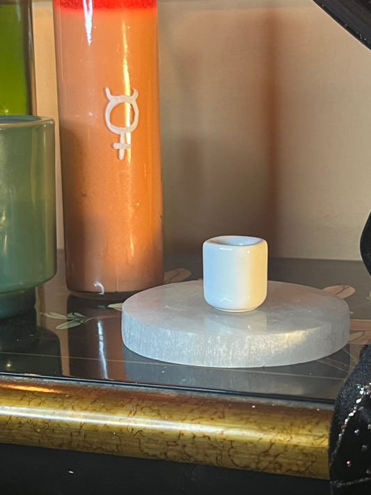 Ceramic Chime Candle Holder - White