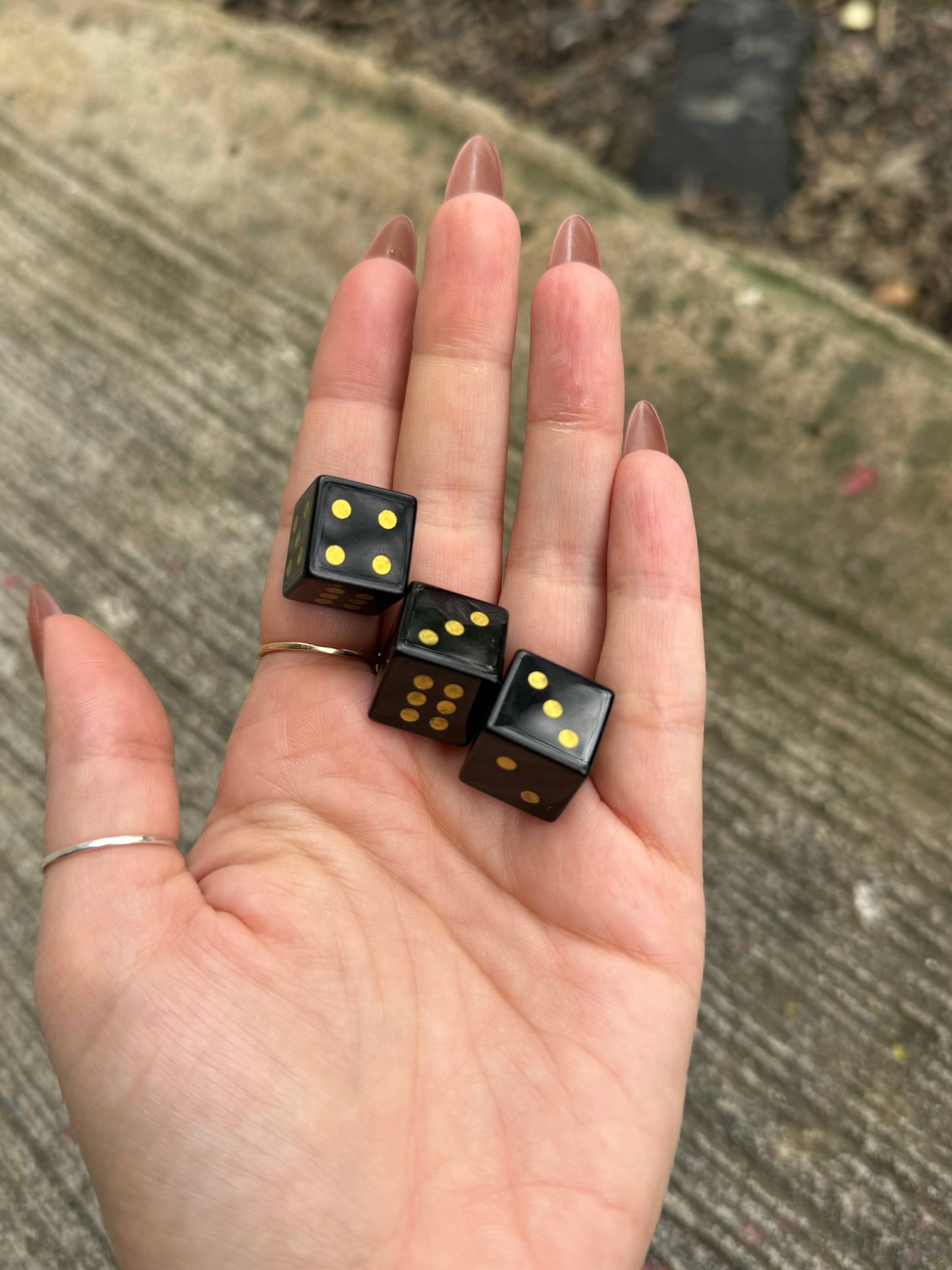 Black Obsidian Crystal Carved Dice