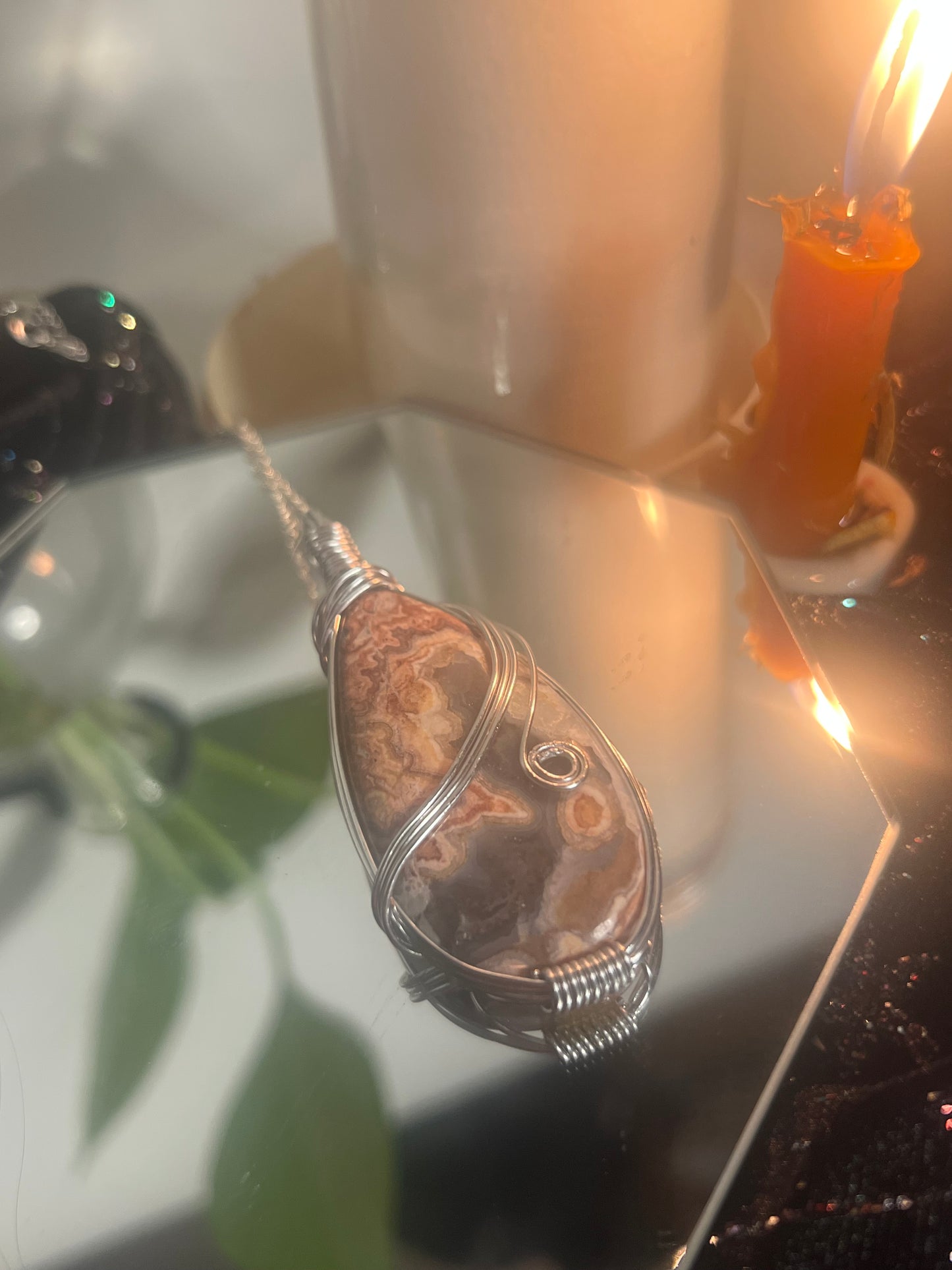 Pink Botswana Agate Pendant