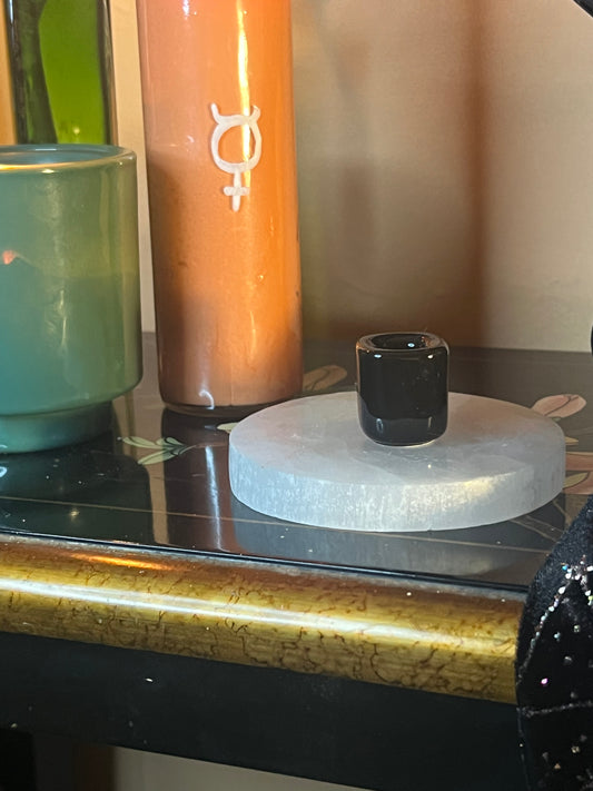 Ceramic Chime Candle Holder - Black