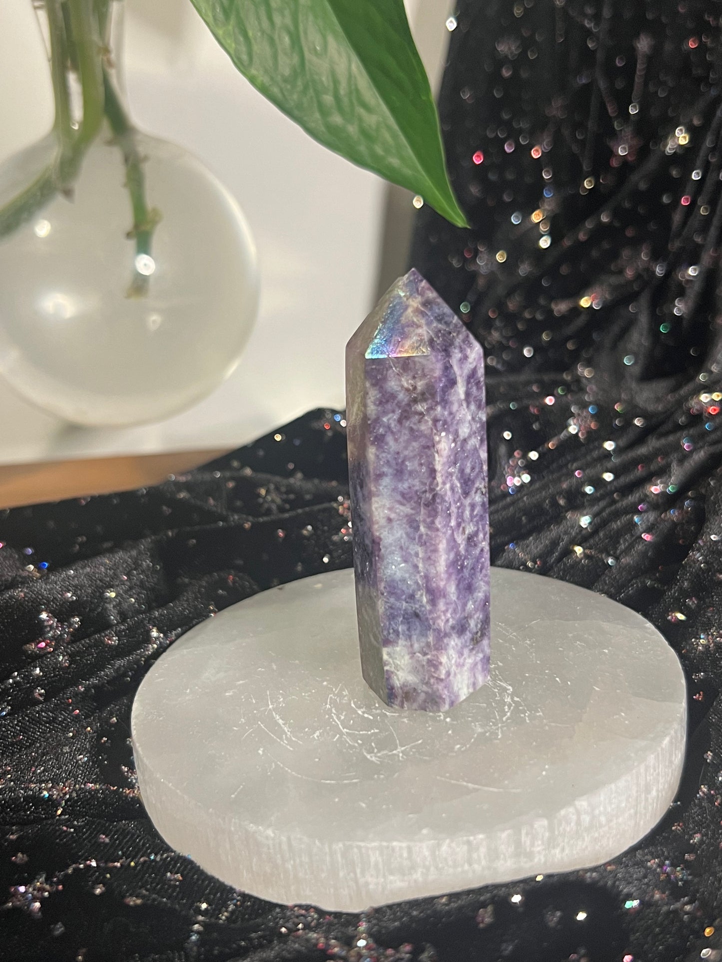 Angel Aura Lepidolite Tower
