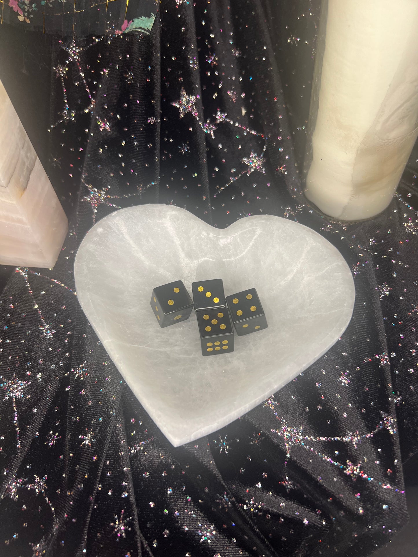 Black Obsidian Crystal Carved Dice