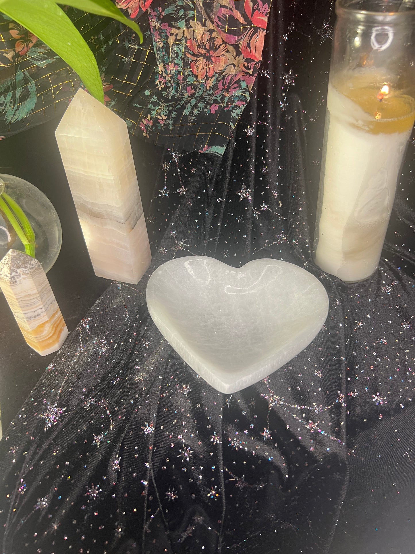 5 Inch Selenite Heart Bowl
