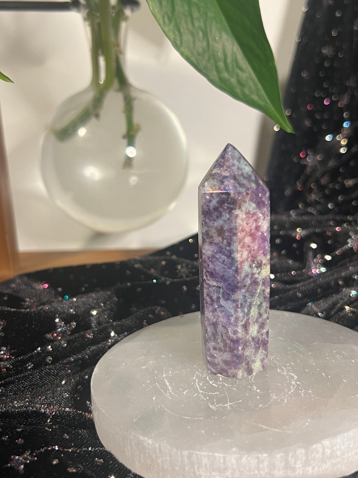 Angel Aura Lepidolite Tower