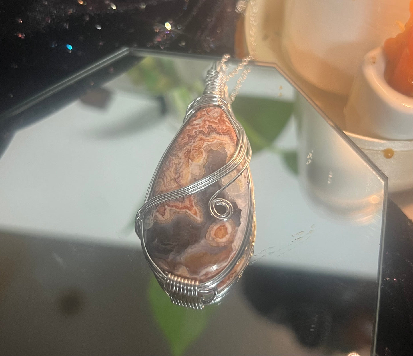 Pink Botswana Agate Pendant