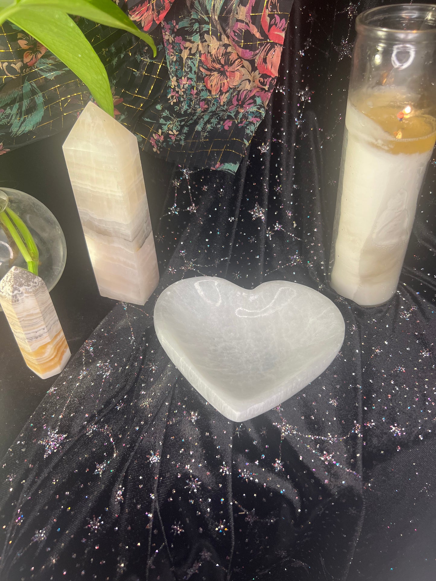 5 Inch Selenite Heart Bowl