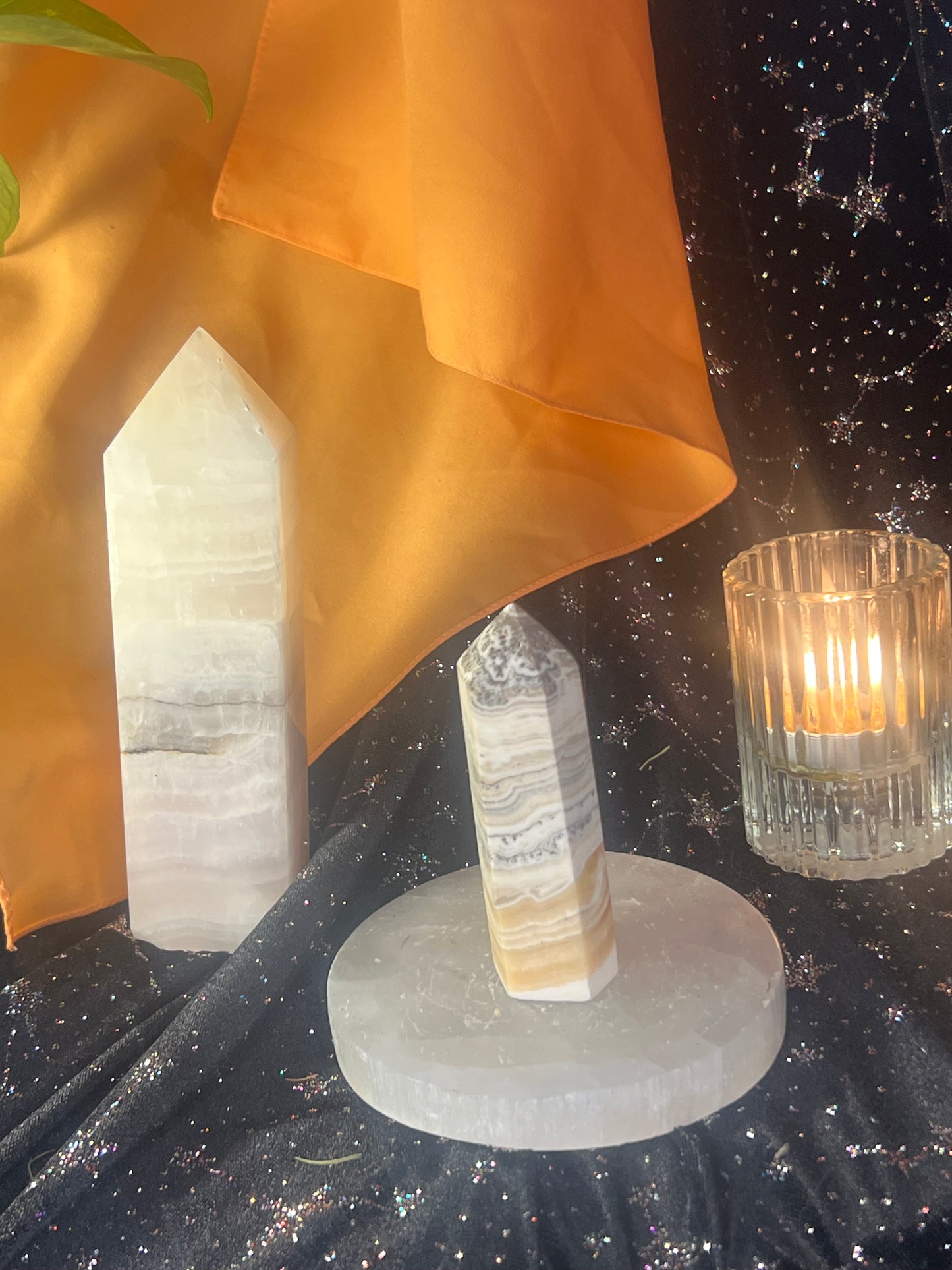 Orange Dendritic Calcite Tower