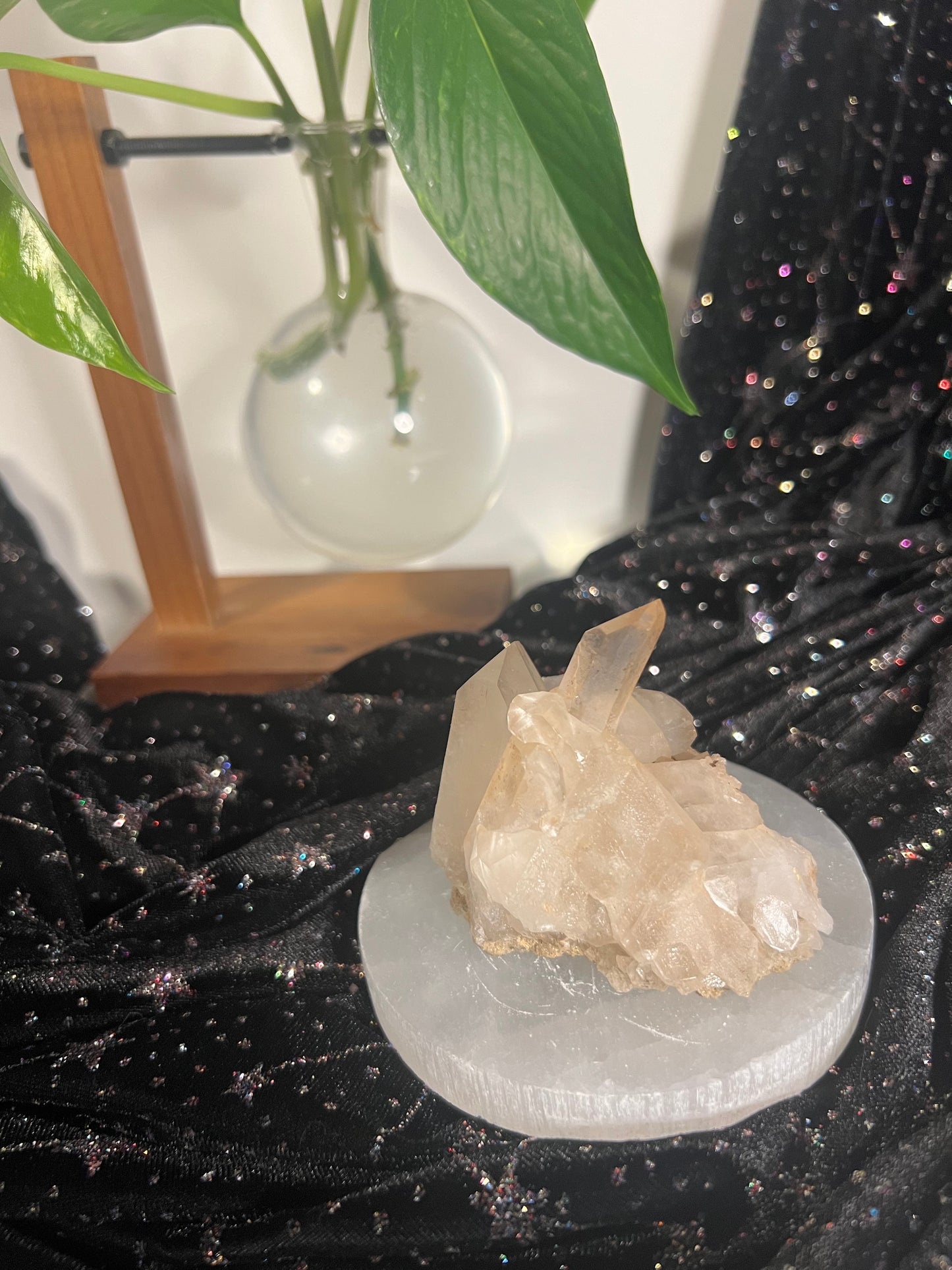 Quartz Cluster with Hematoid